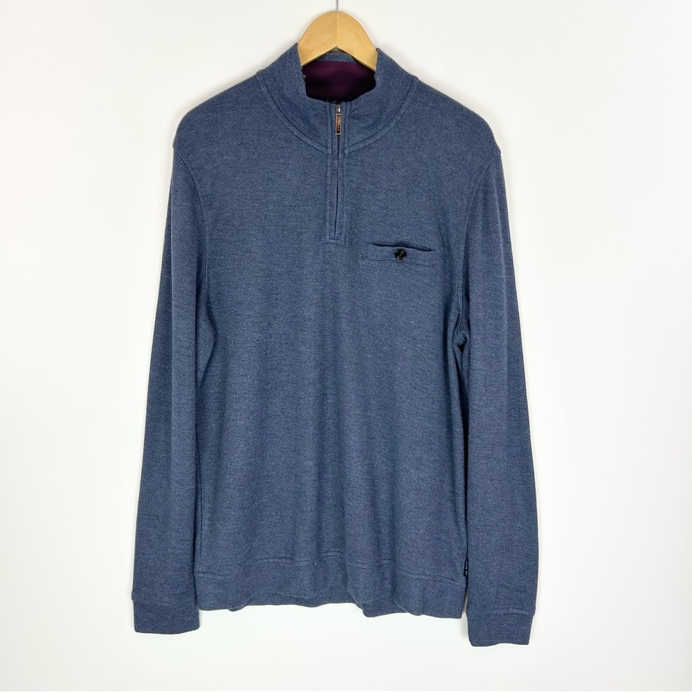 Ted Baker Sweatshirt Quarter Zip Pullover‎ Men’s Size 5 London Blue